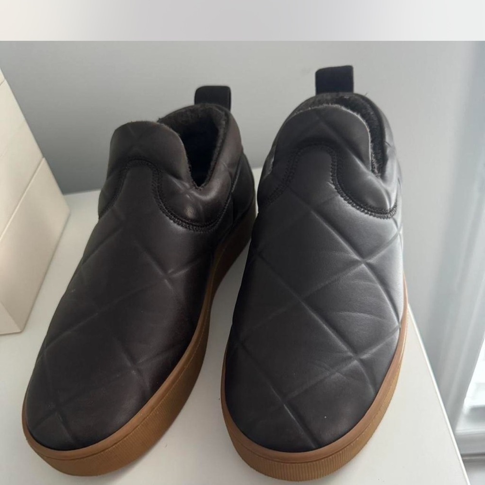 Quilted Black Slip-On Sneakers